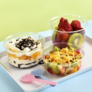 Hotsell 8oz,12oz,16oz,24oz Bol d'emballage de salade de dessert en plastique PET de crème glacée aux fruits jetable transparent avec couvercle - Product Image 6