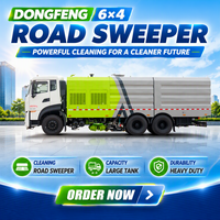 Camion balayeuse routière Dongfeng 6*4, 12 m³ avec lavage haute pression