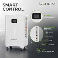 Batterie lithium-ion 15 kWh 51,2 V 280 Ah IP20 avec BMS intelligent CAN, pack LiFePO4, système de stockage d'énergie solaire résidentiel