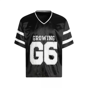 เสื้อยืดผู้ชายทรงบ็อกซี่ขนาดใหญ่พิเศษ สไตล์สตรีทแวร์ ผลิตแบบดิสเทรส ปักลายปะติด ผ้าฝ้ายถัก 100% - Product Image 6