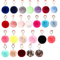 Porte-clés en fourrure synthétique douce et moelleuse de 5 cm, tendance