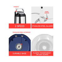 Hachoir Électrique 2L 300W avec Lame en S, 2 Vitesses, Boîtier en Acier Inoxydable, Faible Niveau de Bruit, Utilisation Domestique et Professionnelle