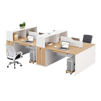 Poste de travail de bureau simple et moderne, rectangulaire, écologique, modulaire, avec écran de séparation et casier, pour employé, avec poste informatique