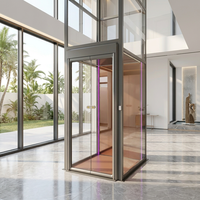 Cadre de porte en acier avec paroi en verre trempé, décoration intérieure avec éclairage LED au plafond, amélioration pour villa, maison, cabine d'ascenseur
