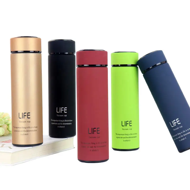 Custom print logo 500ml life double walled vaccum insulated stainless steel thermos cup coffee mug water bottle for gift
