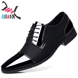 Zapatos de Hombre Nuevos de PU con Cordones, Formales de Negocios, Casuales, Transpirables, con Patrón Geométrico, Duraderos, con Absorción de Impactos, para Primavera y Otoño - Product Image 5