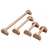 Barres de pompes en bois massif ZJFIT P-153 avec base antidérapante et poignées ergonomiques pour entraînement de force, parallettes et stations de dips (taille personnalisable)