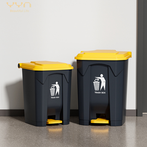 سلة نفايات بلاستيكية YYN للمطبخ مع دواسة قدم، حاويات قمامة منزلية لإعادة التدوير وإدارة النفايات - Product Image 2