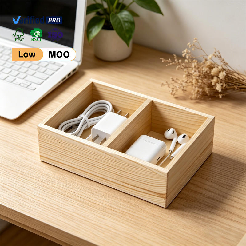 Best-selling Solid Wood Rectangular Organizer Box Eco-Friendly Desktop ...