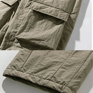 Pantalones cargo caqui ligeros pero gruesos y cálidos a prueba de viento resistentes al agua acolchados de invierno de gran tamaño - Product Image 6