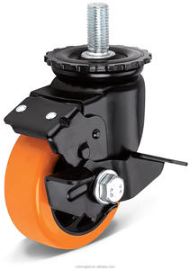 नारंगी मध्यम भारी शुल्क punwel यूनिवर्सल कैस्टर व्हील 3 "4" 5 "6" 6 "औद्योगिक थ्रेडेड स्टेम कैस्टर साइड ब्रेक के साथ - Product Image 3