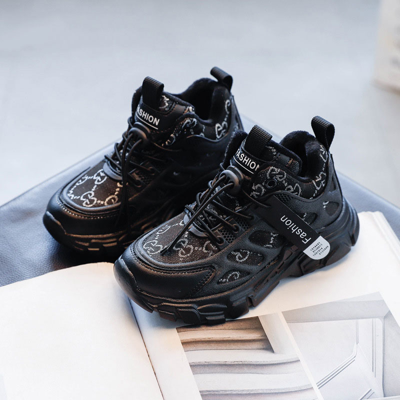 Детская теплая плюшевая повседневная обувь, детская обувь, модная Папина обувь