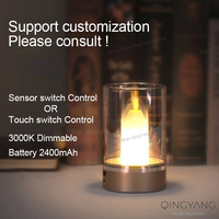 Lampe LED sans flamme portable à commande par capteur pour hôtel, SPA, chambre, événement, veilleuse, lampe de table, banquet de mariage