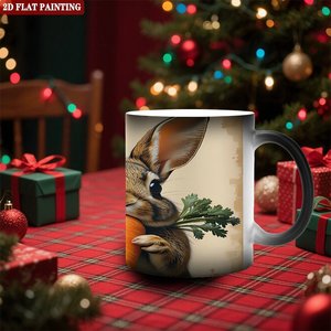Frosted Black <b>Ceramic</b> Mug 11oz Heat Activated Drinking <b>Cup</b> Indoor Outdoor Use - Product Image 2