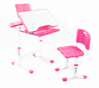 Ensemble de table inclinable multifonctionnelle réglable en hauteur, bureau pour enfants avec lampe et porte-livres pour enfants et adolescents