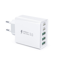 Chargeur mural rapide HNT 60W GaN 2C3A multi-ports USB-C, adaptateur d'alimentation PD à charge rapide certifié CE FCC UKCA RoHS pour iPhone 17 16