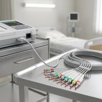 Câble EKG à connexion directe compatible avec Schilerss AT60, 10 fils, banane 4,0 mm, câble EKG AHA pour usage hospitalier