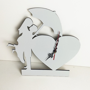 Thăng hoa trống MDF đồng hồ hình trái tim đồng hồ treo tường trống hình ảnh đồng hồ - Product Image 6