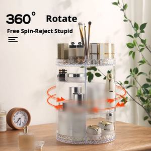 Vente en gros 360. Boîte de rangement cosmétique transparente rotative pour le bureau, la table de maquillage, les produits de soin de la peau, les rouges à lèvres, les pinceaux - Product Image 5