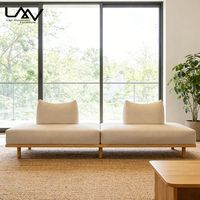 Nordischer Stil Villa Wohnzimmer Modulares Freizeit-Sofa-Set Hotel-Lobby Holzrahmen Weiß Stoffbezogenes Sofa Wohnmöbel