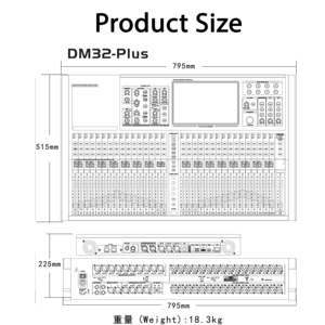 <span class=keywords><strong>Console</strong></span> de mixage numérique professionnelle 32 entrées micro 33 faders motorisés écran tactile 10,1 pouces contrôle WiFi - Product Image 3