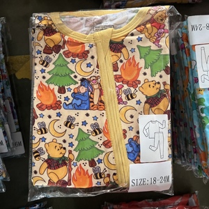 Geheimer Lagerbestand: Baby-Bambus-Pyjamas im Großhandel – Westliche Artikel, Baby-Shorties, zufällige Größe und Farbe, mit Reißverschluss für Kinder - Product Image 2