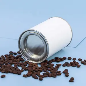 Wholesale Custom Eco Food Paper Can Coffee Bean Black Tea White Tinplate Cover Paper Tube