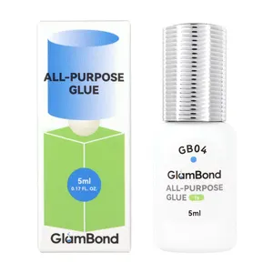 Glambond万能まつげエクステンション接着剤ビーガンブラック低刺激性まつげ接着剤防水