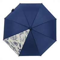 Parapluie Droit Publicitaire de Luxe à Ouverture Automatique Légère, Revêtement PU, Poignée en J, Marque Exécutive, Idéal Voyage