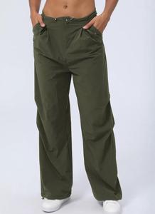 <span class=keywords><strong>Pantalon</strong></span> <span class=keywords><strong>cargo</strong></span> parachute léger en polyester/nylon pour femme, taille ajustable, ourlet ample, jambe large, streetwear, <span class=keywords><strong>pantalon</strong></span> de voyage et d'extérieur - Product Image 3