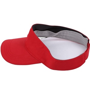 Casquette de soleil respirante en twill rouge 100% polyester, unie, réglable, unisexe, pour le sport en plein air - Product Image 5
