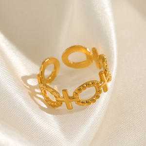 Anillo de Acero de Titanio Chapado en Oro de 18k, Estilo Geométrico Irregular Simple, Joyería de Moda Europea y Americana para Damas, Gran Venta - Product Image 3