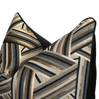 Luxe noir or jeter oreiller couvre géométrique rayure décoration de la maison taies d'oreiller 50*50 nouvelle housse de coussin canapé chambre bureau