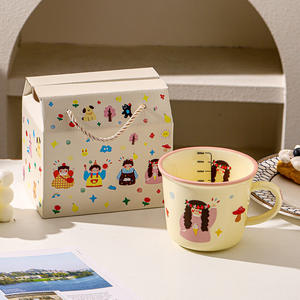 Taza de Cerámica con Diseño de Niña de Dibujos Animados, con Asa, para Niños y Estudiantes, Primavera 2025, Regreso a Clases, Colores Amarillo, Rosa y Azul - Product Image 5