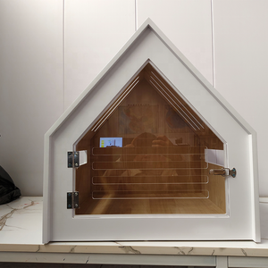 Hochwertiges Katzen- und Hundehaus aus Holz, Langlebige Hütte mit Tierbett für kleine und mittelgroße Haustiere - Product Image 3