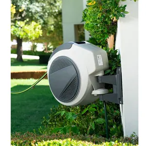 SUNSHINE açık yüksek basınçlı sabit elektrikli bahçe püskürtme tabancası su otomatik geri çekilebilir hortum makarası sepeti
