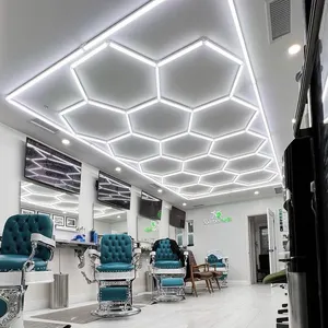 Neue flexible LED sechseckige Dach leuchten Werkstatt Restaurant Auto Beauty Repair Arbeits leuchte mit RGB Blau Warmweiß Kaltweiß