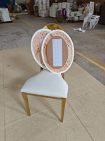 Chaises de banquet modernes en acier inoxydable, empilables, mobiles, portables, imperméables, avec coussin de dossier, durables, pour extérieur et villa