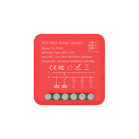 Module Mini Interrupteur Intelligent WIFI Esp32 Coloré 3 Gangs avec Prise en Charge de la Commande Vocale et de l'Application, Modèle Universel Tuya Smartlife