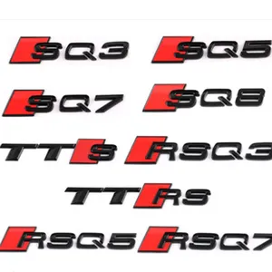 アウディA3A4 A5 A6 A7RSスタイルのロゴS3 S4 S5 S6 S7の4つの絞りとSロゴアウディS3S4 S5 S6 S7のトランクロゴ