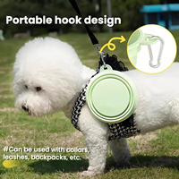 Bol pliable pour animaux de compagnie en TPE léger et portable, ovale, solide, avec mousqueton, pour la randonnée en plein air, bol pliable pour chien, voyage