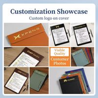 Porte-documents A4 en cuir uni, sans insert, personnalisable pour entreprise, idéal pour conférences et bureaux