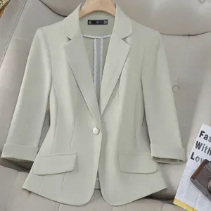 2024 New Pink Small Suit Jacket For Women Cropped Sleeves High Sense Little Casual Ladies' Blazer For Spring/Summer