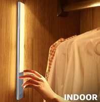 TDL-6111 PIR lampu Sensor gerak LED 35cm/54cm lampu kabinet isi ulang baterai 2800/4000/6000k rumah grosir