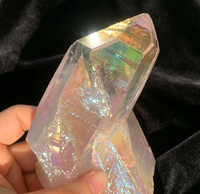 Kristal Kuarsa Bening Berlapis Elektro Aura Pelangi Angel Aura Grosir, Cluster Kuarsa Bening Berlapis Elektro Kristal Putih untuk Dekorasi