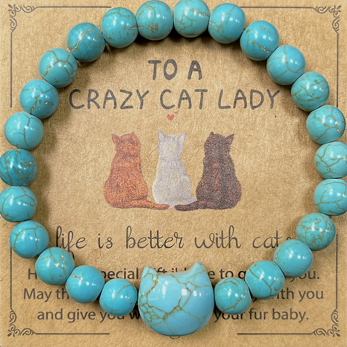 Turquoise Cat Bracelet-Blue