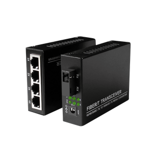 Convertidor de Medios Gigabit SC de Venta Caliente, 4 RJ45 + 1 Fibra, Convertidor de 10/100/1000Mbps, Conmutador de Fibra Única Monomodo - Product Image 2