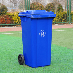 Contenedor de Basura de Plástico para Exteriores, Rectangular, con Ruedas, para Recolección de Residuos - Product Image 1