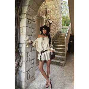 Robe Courte Darcie pour Femme, Bretelles Fines, Motif Floral Uni, Taille XL Plus-Size, Tissu Léger Métallisé, Fermetures Éclair, Volants - Product Image 5