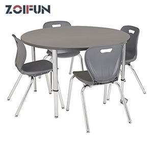 Entfernen Sie Locking Casters Adjusta ble Glides Holz metallrahmen Round Meeting College Adults Kinder Tisch-und Stuhlset - Product Image 6